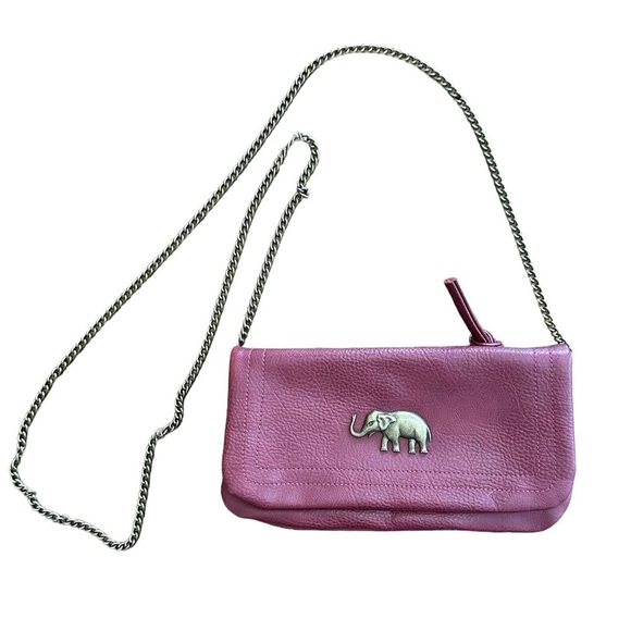 & Other Stories Chain Crossbody Purse Elephant Burgundy Vegan Leather NWOT - Picture 1 of 7